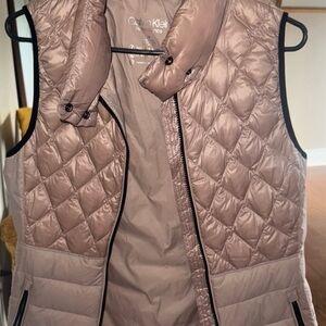 Calvin Klein Soft Pink Quilted Vest Sleeveless Outerwear